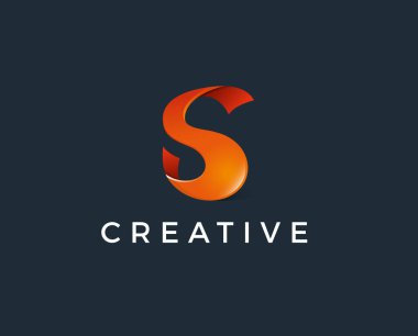 S Harfi Logo Tasarımı Yaratıcı Kağıt Kesiği ve Serif Yazıtipi