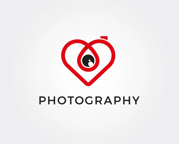 Αφηρημένη Πολύχρωμη Φωτογραφική Μηχανή Φακό Καρδιάς Πρότυπο Εικονιδίου Του Διανύσματος — Διανυσματικό Αρχείο