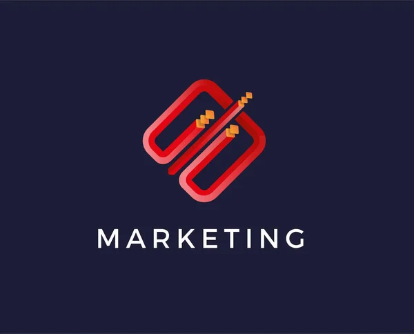 Digitale Marketing Vector Logo Pictogram Illustratie — Stockvector