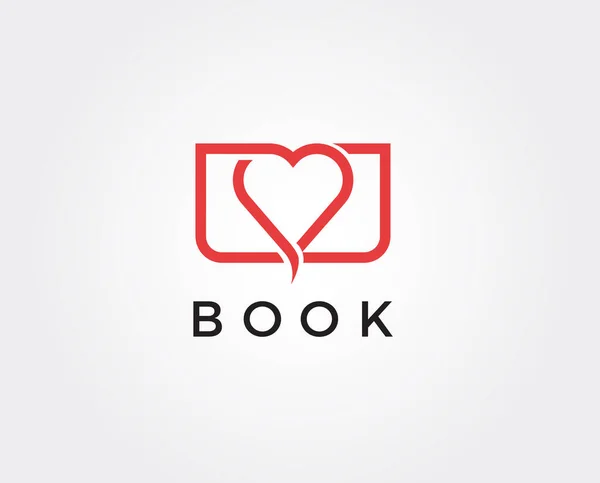 Love Book Logo Icoon Sjabloon — Stockvector