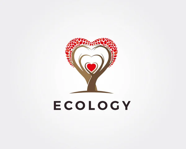 Aşka Ulaşan Insanların Birliği Kavramına Sahip Ağaç Resmetme Ikonu Kalp Vektör Grafikler