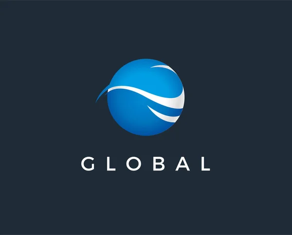 Dijital Dünya Logo Tasarım Şablonu — Stok Vektör