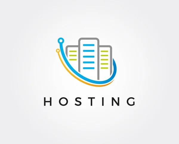 Web Hosting Server Logo Template Design Vetor — Vetor de Stock