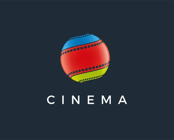Abstracte Film Logo Vector Template Geïsoleerd Witte Achtergrond — Stockvector