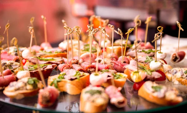 Snack on a buffet table during a party — Stock Photo, Image