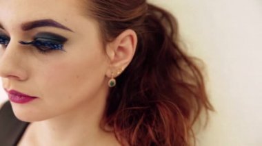 kız moda makyaj ve yanlış eyelashes