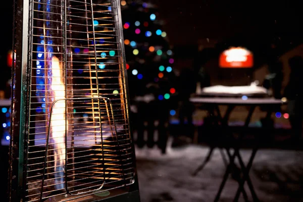 Kış Teras gaz ısıtıcı — Stok fotoğraf