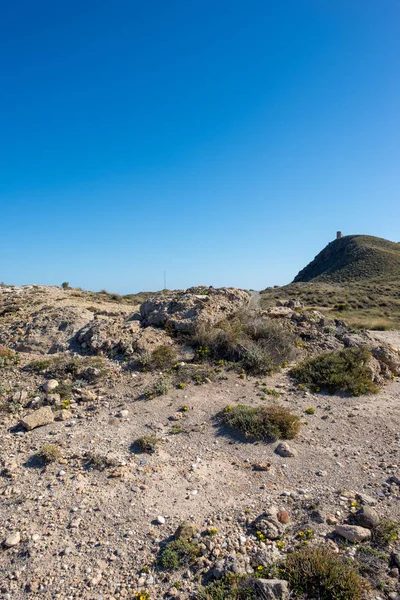 Moře Hory Pobřeží Carboneras Almeria Španělsko — Stock fotografie