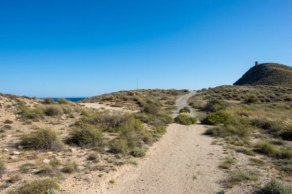 Moře Hory Pobřeží Carboneras Almeria Španělsko — Stock fotografie