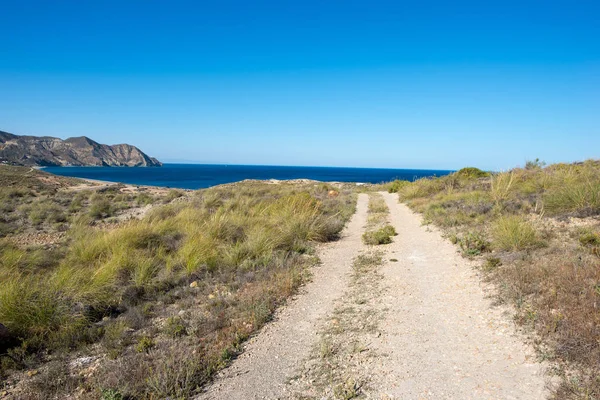 Moře Hory Pobřeží Carboneras Almeria Španělsko — Stock fotografie