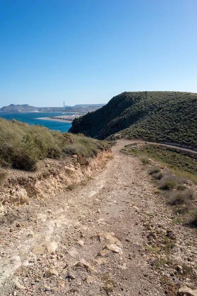 Moře Hory Pobřeží Carboneras Almeria Španělsko — Stock fotografie