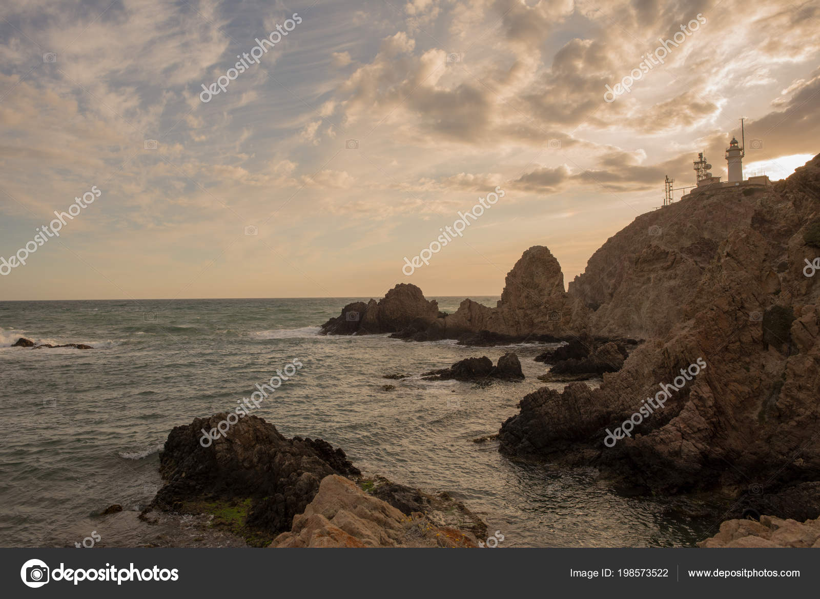 Cabo Gata Phare Coucher Soleil Espagne Photographie