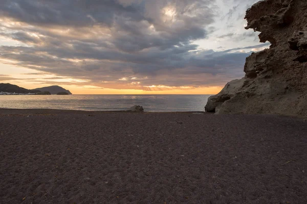 Plage Des Sculptures Aube Almeria Espagne — Photo