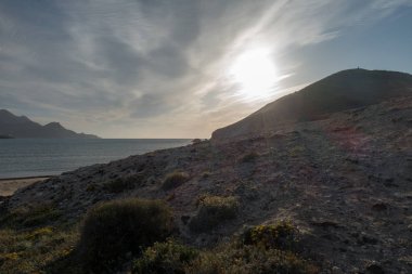 Sunrise Genoveses Cabo de Gata, İspanya plaj