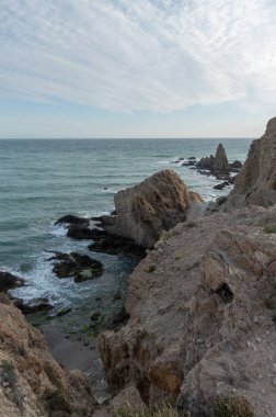 Sahil ve denizin Cabo de Gata Almeria, İspanya