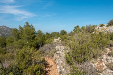 Avuç içi altında mavi gökyüzü, İspanya çöl