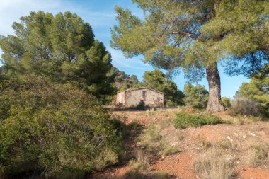 Avuç içi altında mavi gökyüzü, İspanya çöl