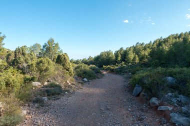 Avuç içi altında mavi gökyüzü, İspanya çöl