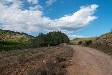 Avuç içi altında mavi gökyüzü, İspanya çöl