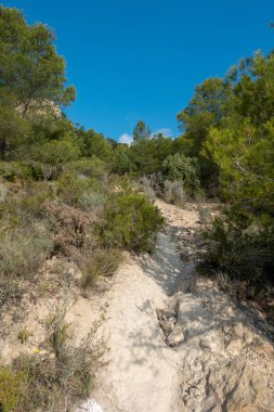 Avuç içi altında mavi gökyüzü, İspanya çöl