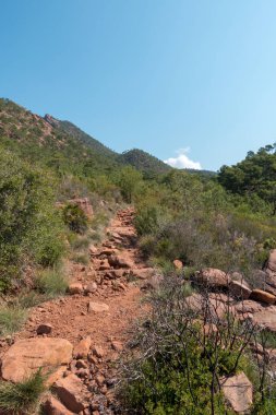 Avuç içi altında mavi gökyüzü, İspanya çöl