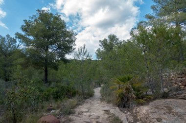 Avuç içi altında mavi gökyüzü, İspanya çöl