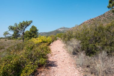 Avuç içi altında mavi gökyüzü, İspanya çöl