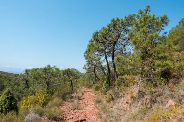 Avuç içi altında mavi gökyüzü, İspanya çöl