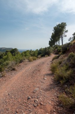 Avuç içi altında mavi gökyüzü, İspanya çöl