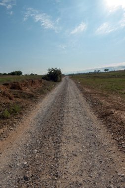 Yol via augusta altında mavi gökyüzü, castellon, İspanya