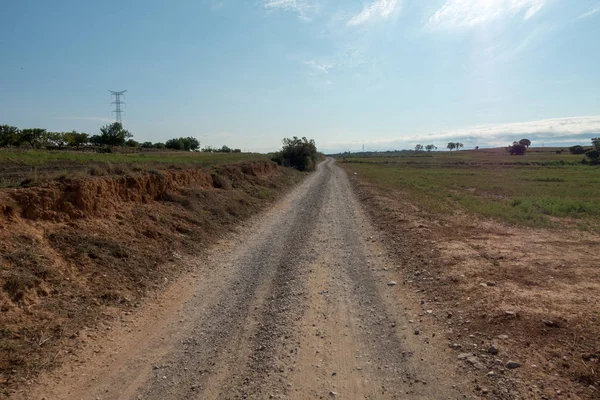 Yol via augusta altında mavi gökyüzü, castellon, İspanya