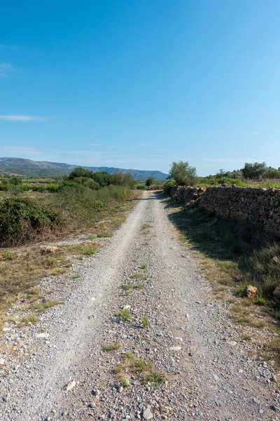 Cesta Augusta Pod Modrou Oblohou Castellon Španělsko — Stock fotografie