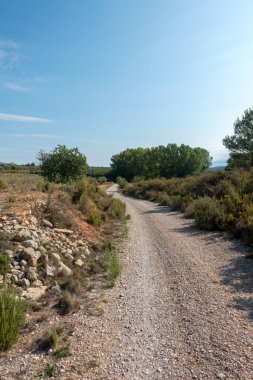 Yol via augusta altında mavi gökyüzü, castellon, İspanya