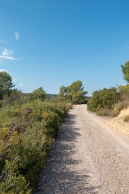 Yol via augusta altında mavi gökyüzü, castellon, İspanya