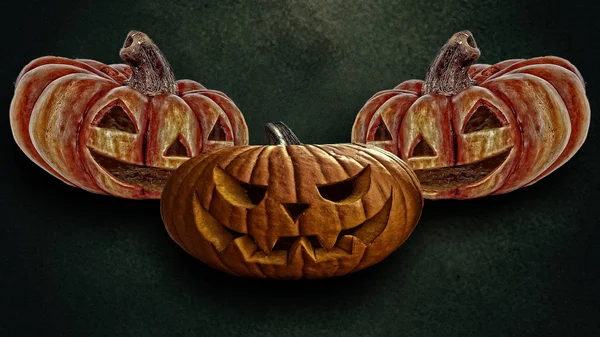 Dynie Tradycyjną Formą Tradycyjnej Imprezie Okazji Halloween — Zdjęcie stockowe