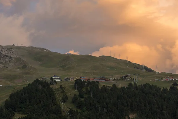 Bewölkter Sonnenuntergang Den Bergen Des Valle Aran — Stockfoto