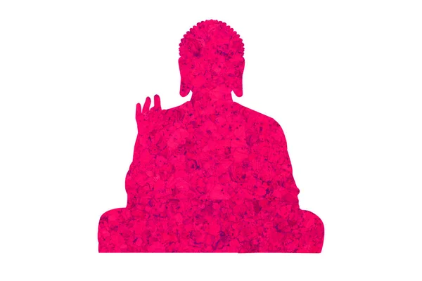 Εικόνα Του Βούδα Ένα Ροζ Λευκό Φόντο — Φωτογραφία Αρχείου