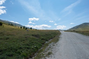 Montgarri Aran vadisi dağlarında yaz, İspanya için yol