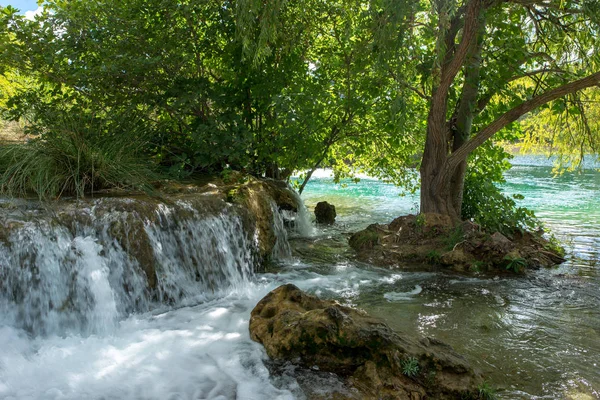 Cascade Dans Lagune Ruidera Castille Manche — Photo