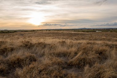 Günbatımı manzara daimiel masalarında, Ciudad real, İspanya
