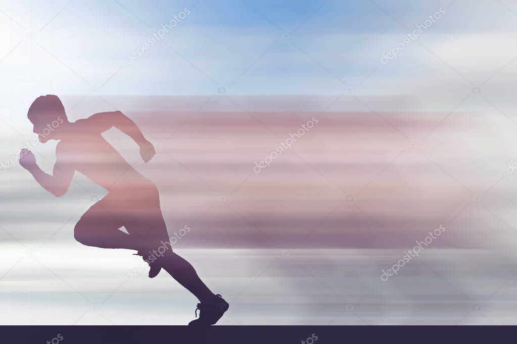 Silhouette of a runner with swept effect, Spain