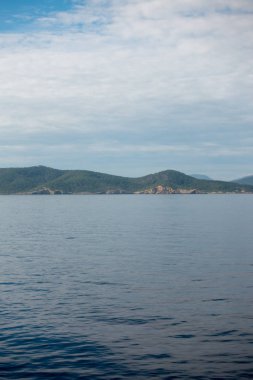 İbiza Adası bir tekneden İspanya sahillerinin