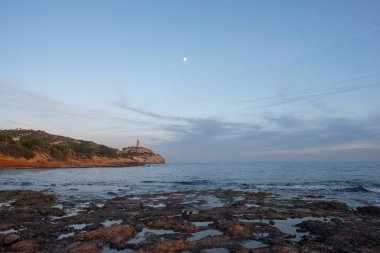 Benicasim içinde renega gün batımında, İspanya sahillerinin