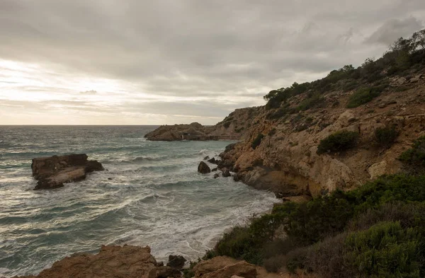 Cove San Antonio Ibiza Dia Nublado Espanha — Fotografia de Stock