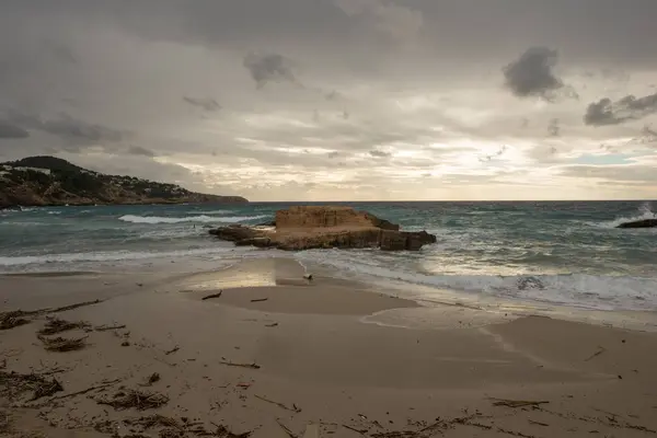 San Antonio Ibiza Koyu Nda Bir Bulutlu Gün Spanya Stok Resim