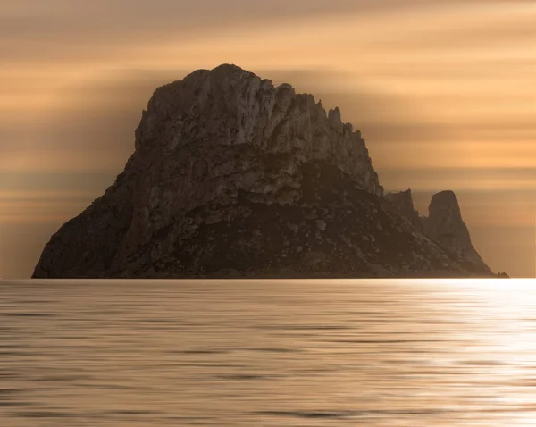 Puesta Sol Ibiza Junto Isla Vedra — Foto de Stock