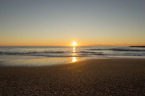 Salida Del Sol Una Playa Denia Alicante España — Foto de Stock