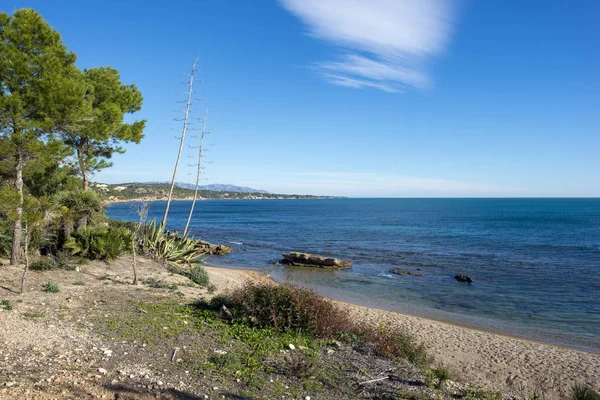 Der Ampolla Strand Der Küste Von Tarragona Spanien — Stockfoto