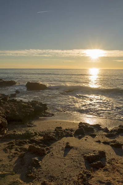 Alba Sul Mar Mediterraneo Oropesa Castellon Spagna — Foto Stock