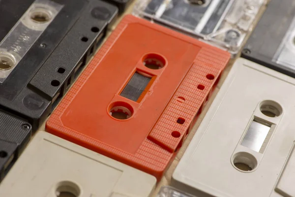 Verschillende Oude Analoge Cassette Tapes Van Verschillende Kleuren Spanje — Stockfoto